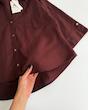 شومیز لینن زرشکی Pull&Bear