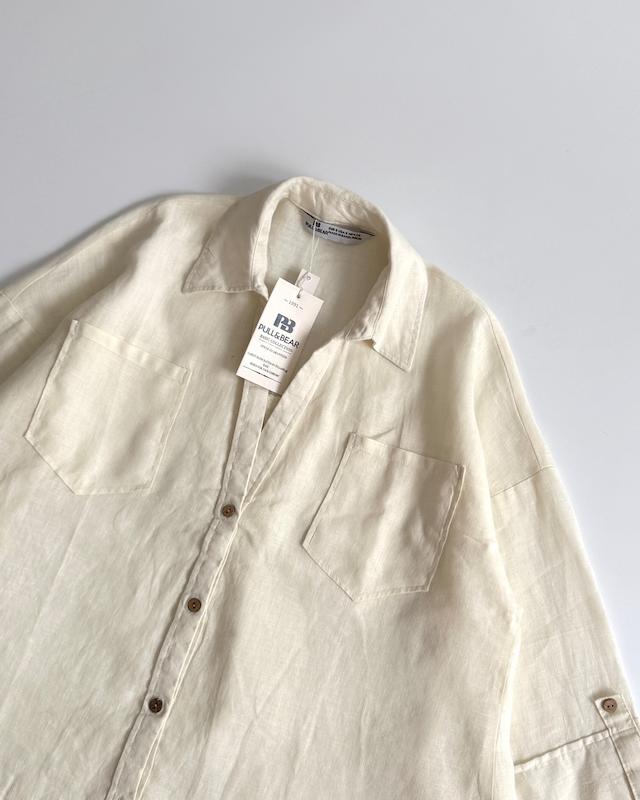 شومیز لینن شیری Pull&Bear
