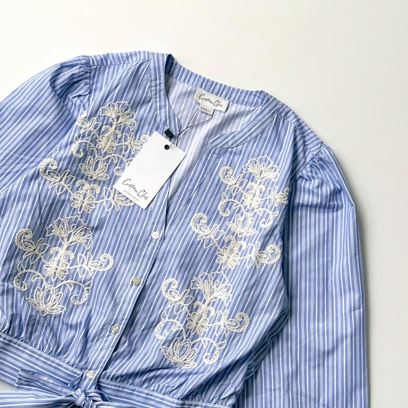 شومیز گلدوزی جلوگره Cotton Club