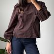 شومیز قهوه‌ای گلدوزی ZARA