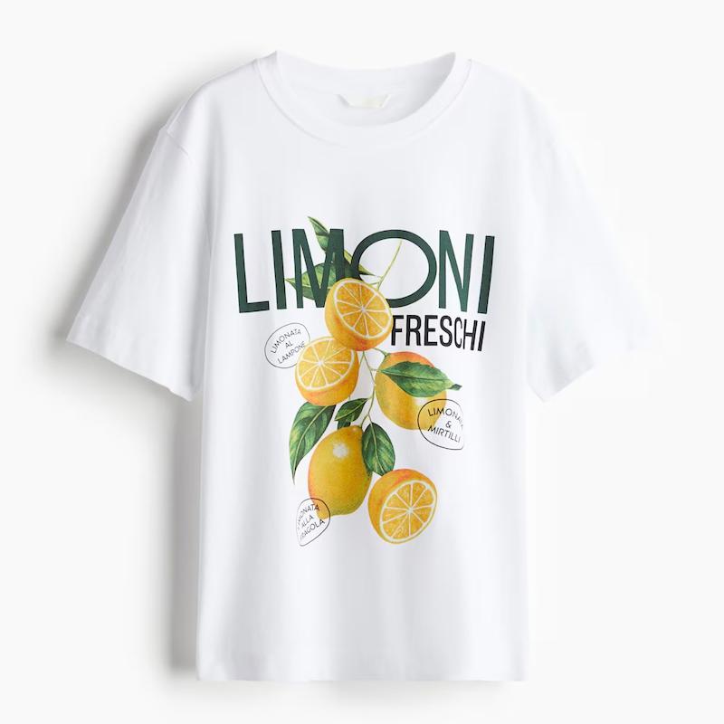 تیشرت سفید لیمو H&M
