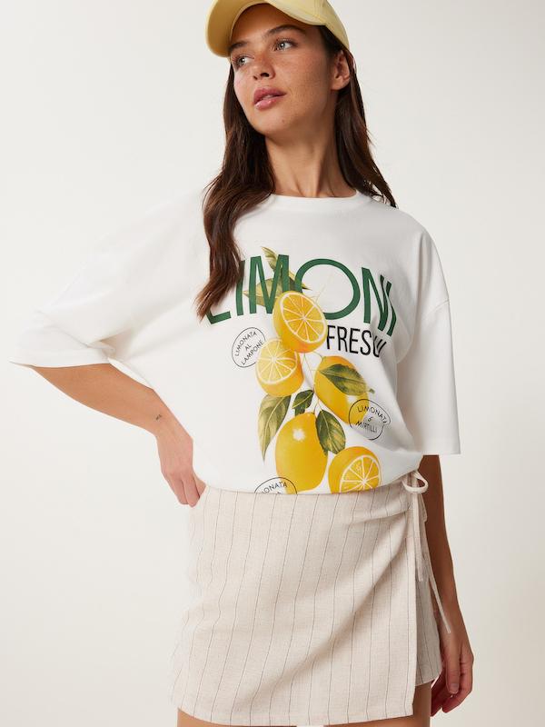 تیشرت سفید لیمو H&M