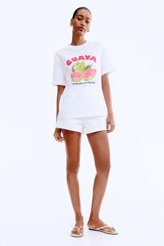 تیشرت سفید گواوا H&M