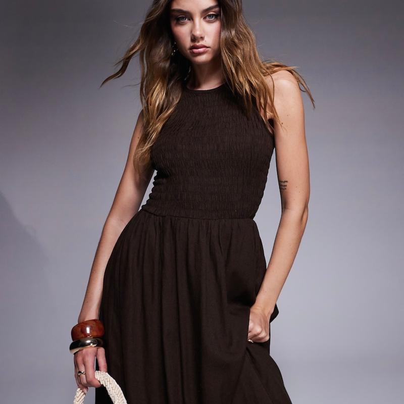 پیراهن قهوه‌ای Pull&Bear