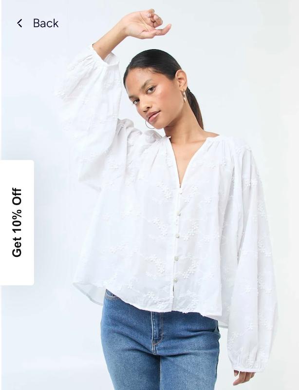 شومیز گلدوزی سفید Pull&Bear
