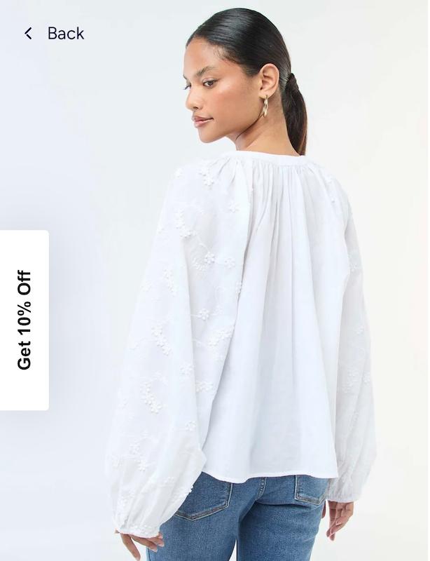 شومیز گلدوزی سفید Pull&Bear