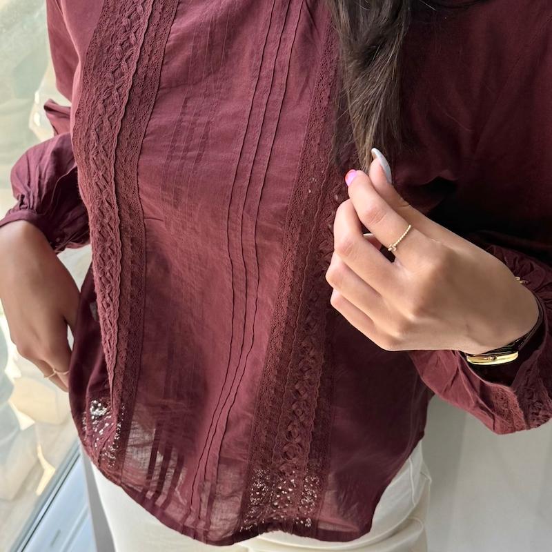شومیز زرشکی Pull&Bear