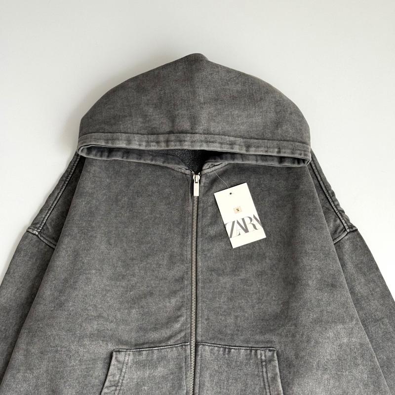 سویشرت دوزیپ طوسی ZARA