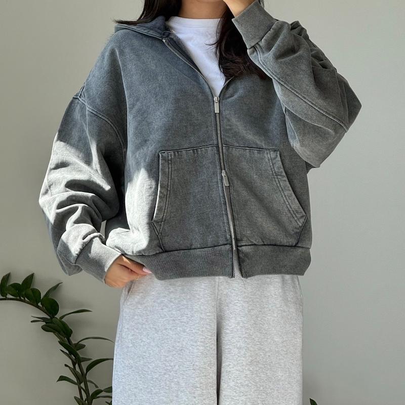 سویشرت دوزیپ طوسی ZARA