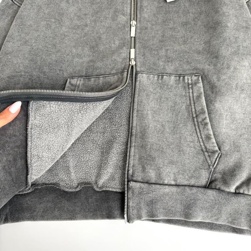 سویشرت دوزیپ طوسی ZARA