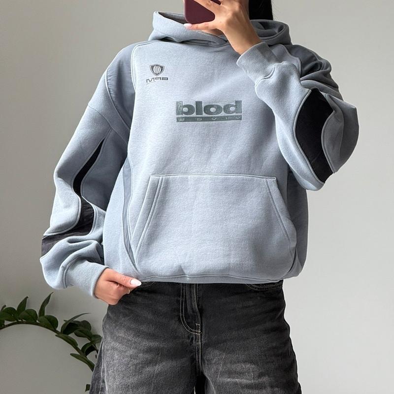 هودی طوسی آبی Bershka