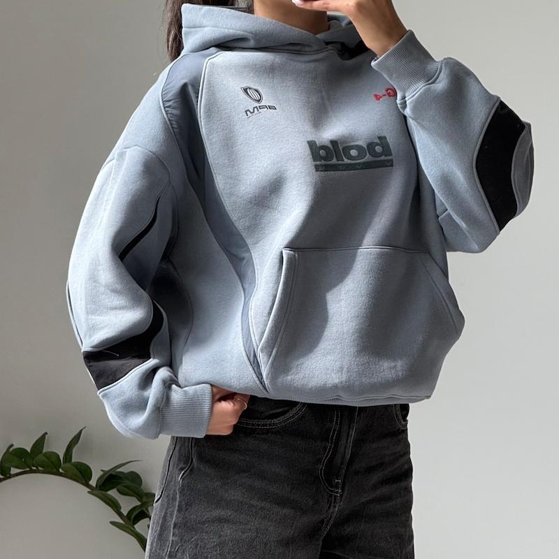 هودی طوسی آبی Bershka