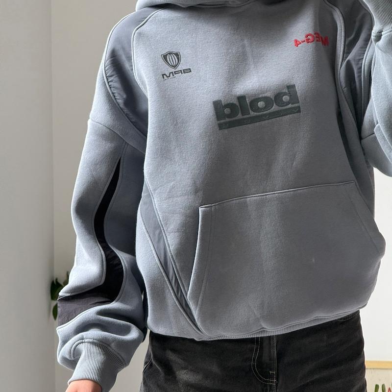 هودی طوسی آبی Bershka