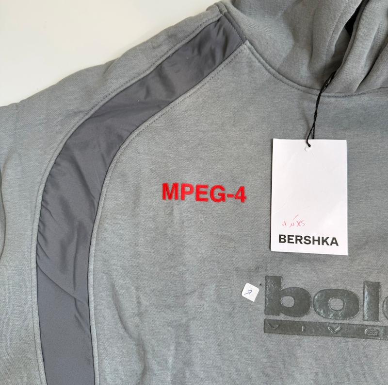 هودی طوسی آبی Bershka