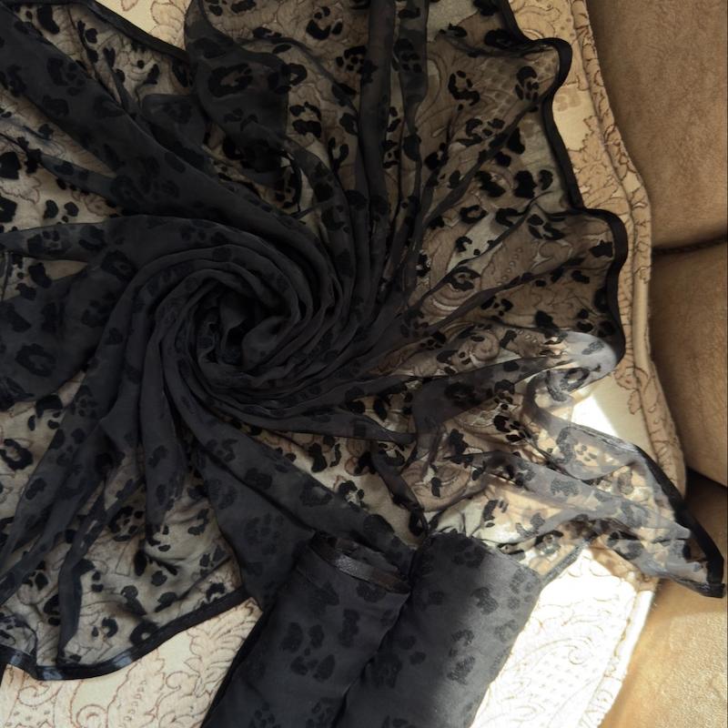 مینی اسکارف حریر مخمل پلنگی وارداتی کد E0001