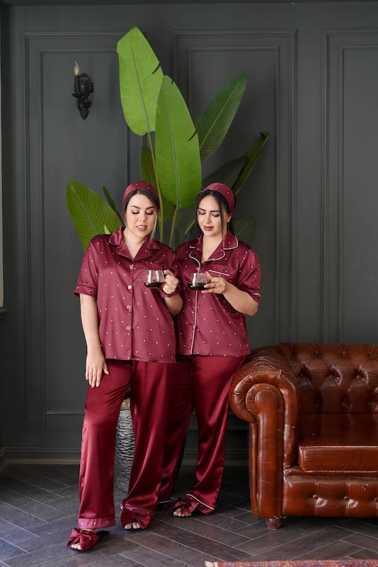 بلوز و‌شلوار زرشکی درباری کد110