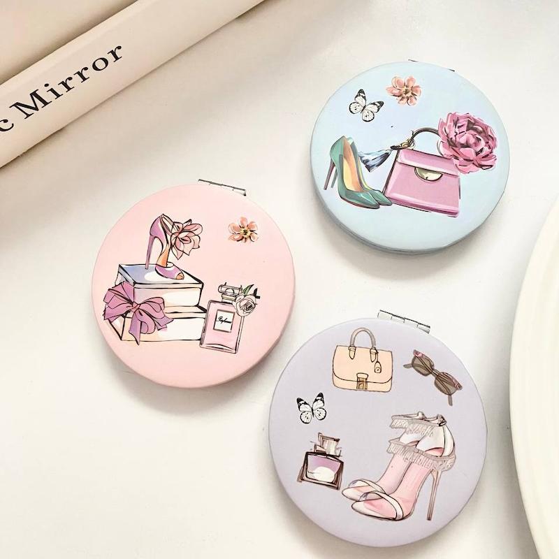 آینه جیبی چرمی گرد