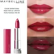 بافت و جلوه رژلب کرمی میبلین Color Sensational شماره 379 Fuchsia For Me