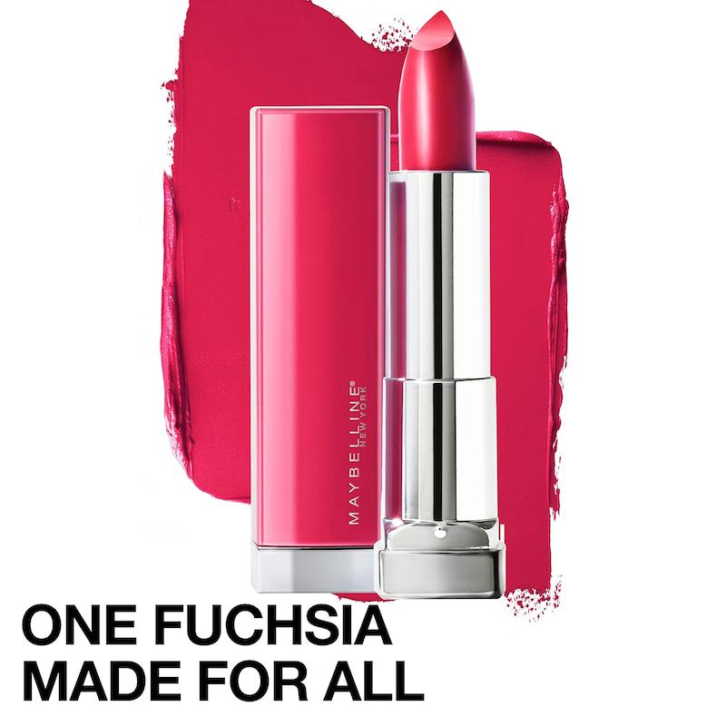 بافت و جلوه رژلب کرمی میبلین Color Sensational شماره 379 Fuchsia For Me