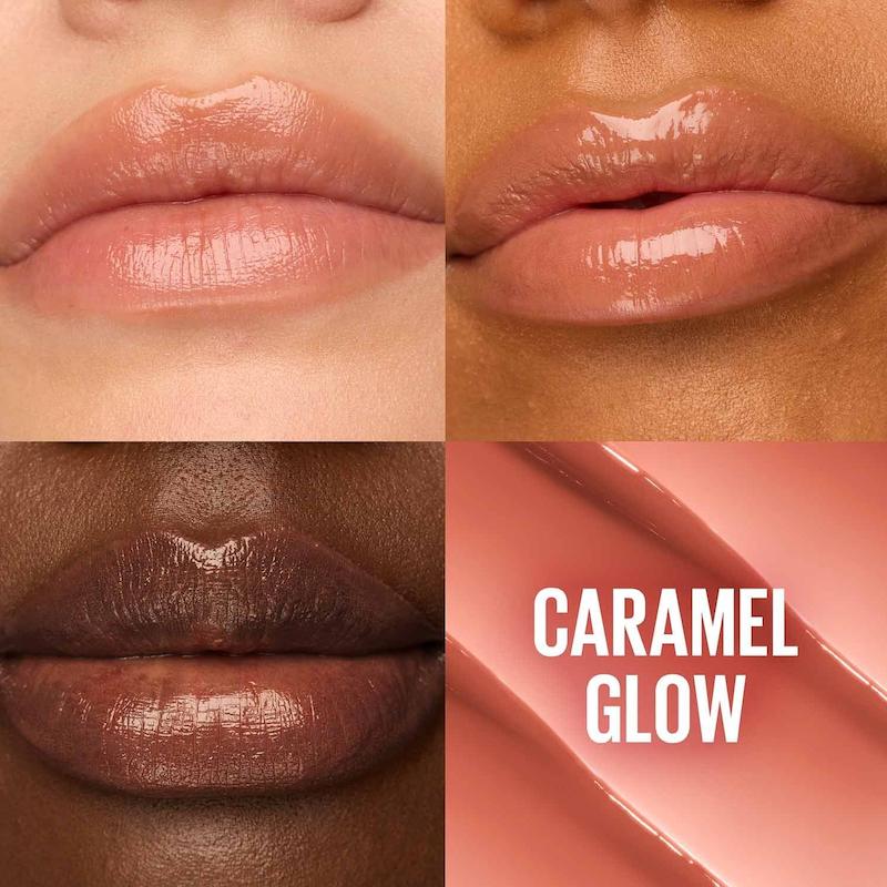 بالم لب روغنی رنگی میبلین Lifter Glaze شماره 006 Caramel Glow با رنگ قهوه‌ای کاراملی