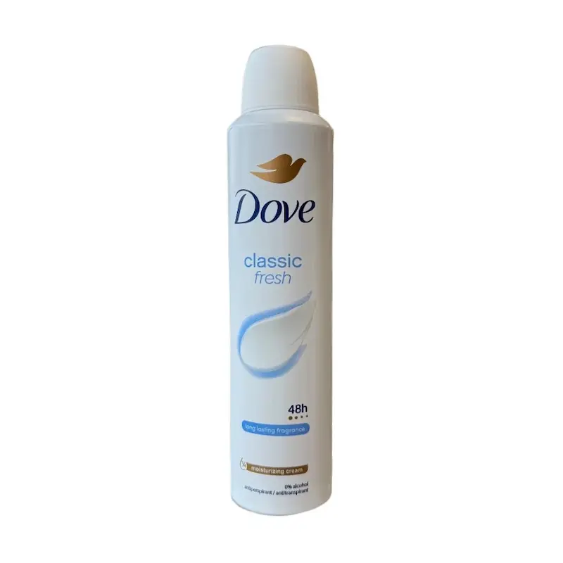 Dove Classic Fresh اسپری ضدتعریق زنانه داو حجم ۲۵۰ میلی‌لیتر