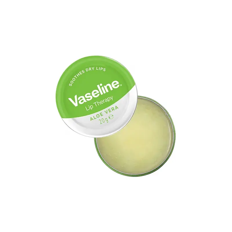 بالم لب وازلین آلوئه‌ورا Vaseline Lip Therapy Aloe Vera باز شده