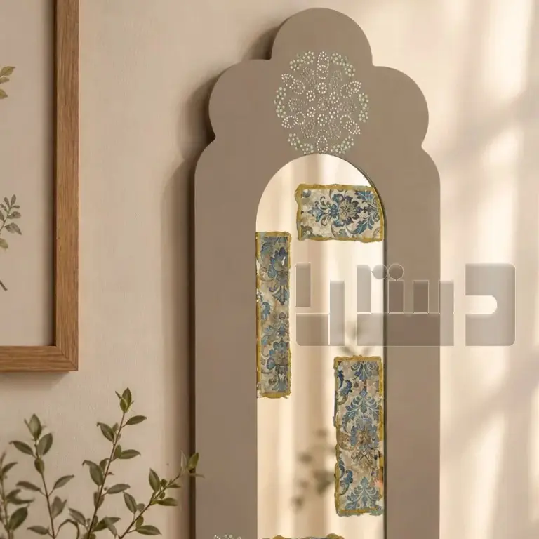 آینه دیواری دست ساز با نقاشی پشت آینه