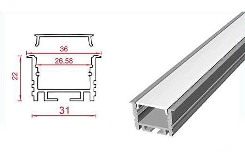 کد L130 - نور خطی 3 سانتی 2 لاین