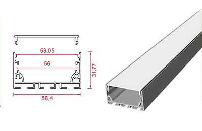 کد L540 - نور خطی 6 سانتی بدون لبه 3 لاین