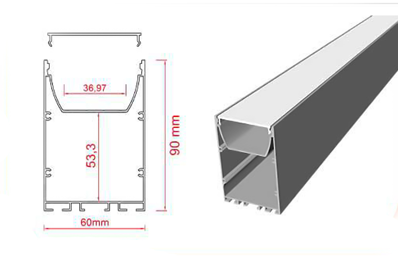 کد L640 - نور خطی لوستری 4 لاین