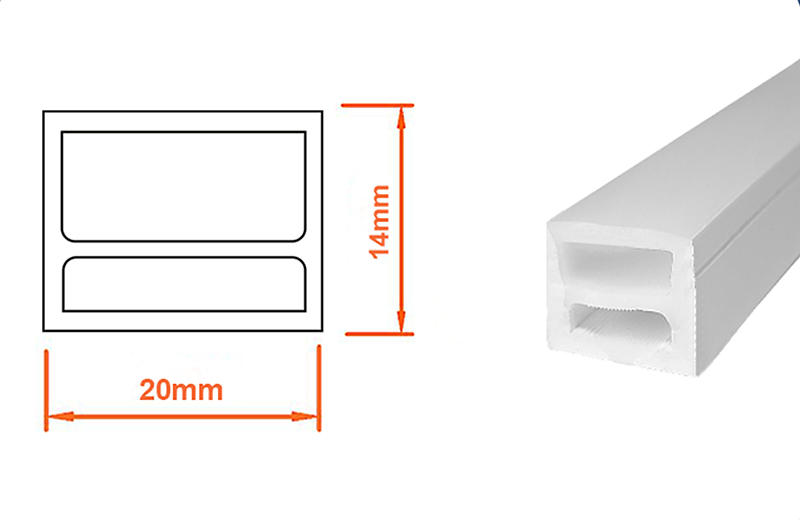 کد L830 - نور خطی سیلیکونی عرض 2 سانت ارتفاع 1.4 سانت