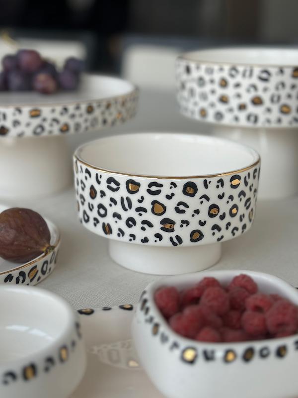 ظرف پایه دار پلنگی قطر ۱۳