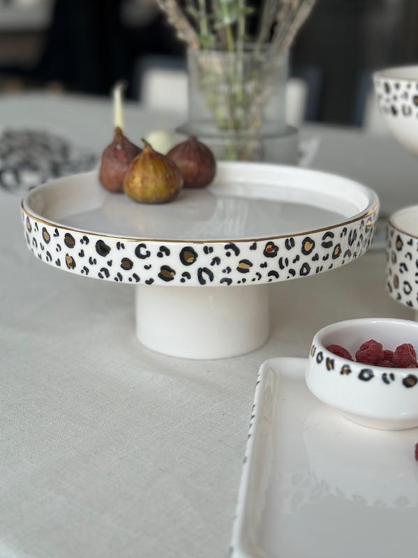 ظرف پایه دار پلنگی قطر ۲۳ 