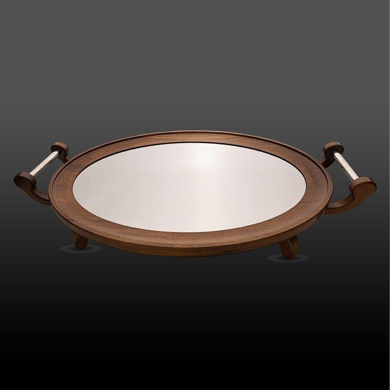 سینی بیضی چوب استیل نقره ای ژینا کروپ ست کد 4002OC