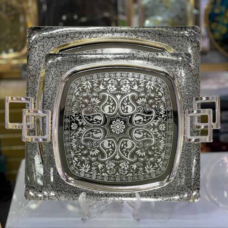 سینی دو سایز اماراتی استیل کد 4001