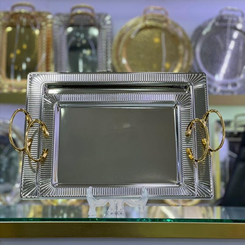 سینی دو سایز اماراتی استیل کد 4002