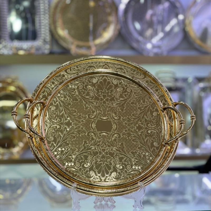 سینی دو سایز اماراتی استیل کد 4008