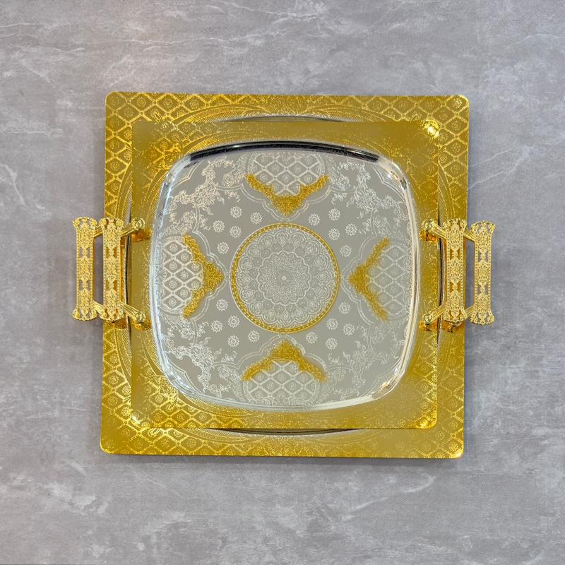 سینی دو سایز اماراتی استیل کد 4012