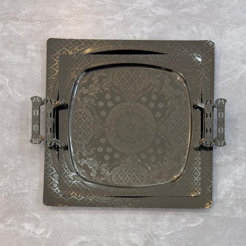 سینی دو سایز اماراتی استیل کد 4013