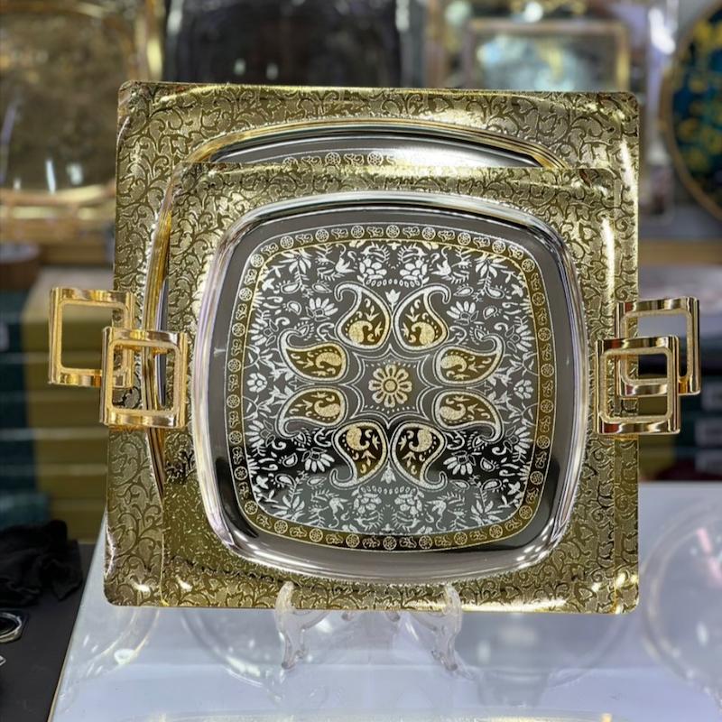 سینی دو سایز اماراتی استیل کد 4014