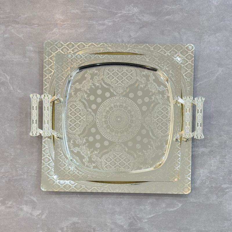 سینی دو سایز اماراتی استیل کد 4018