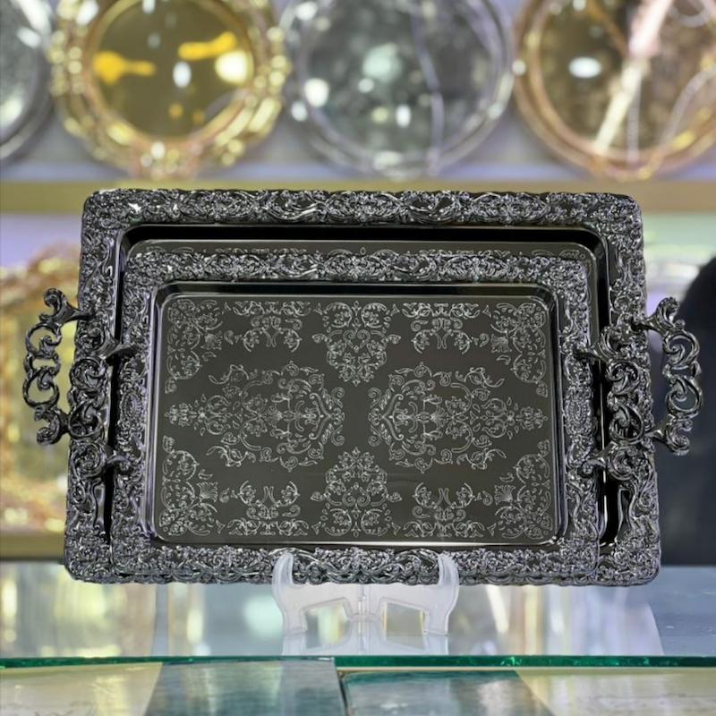 سینی دو سایز اماراتی استیل کد 4023