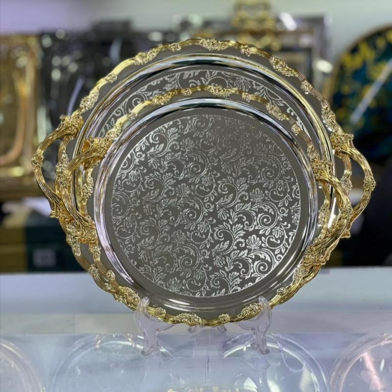 سینی دو سایز اماراتی استیل کد 4029