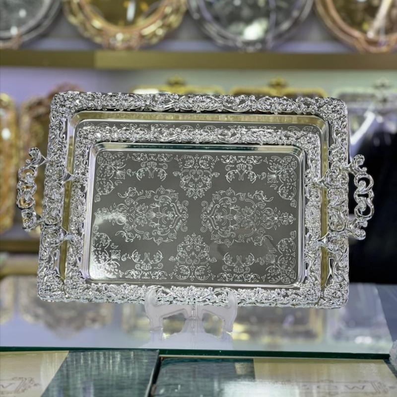 سینی دو سایز اماراتی استیل کد 4033