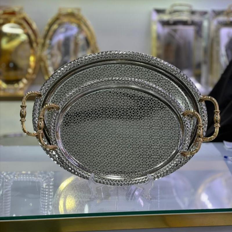 سینی دو سایز اماراتی استیل کد 4034