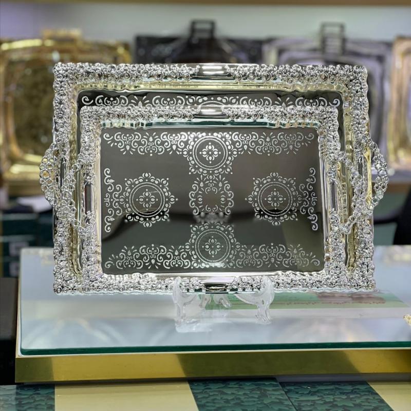 سینی دو سایز اماراتی استیل کد 4035