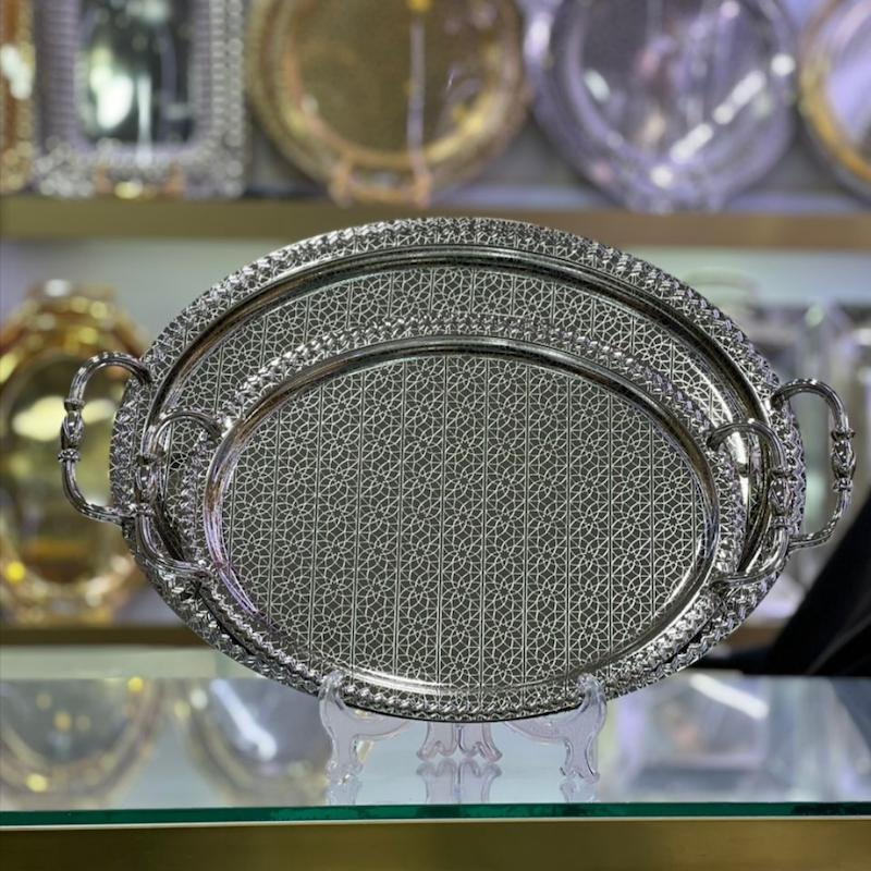 سینی دو سایز اماراتی استیل کد 4036