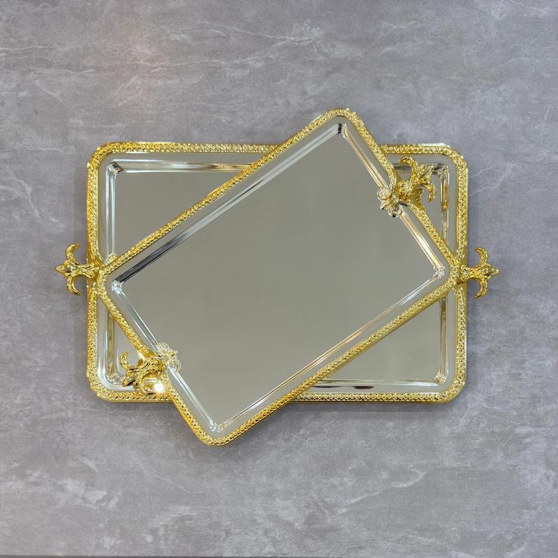 سینی دو سایز اماراتی استیل کد 4038