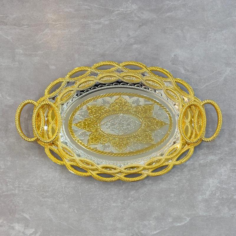 سینی دو سایز اماراتی استیل کد 4039