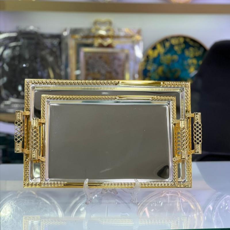 سینی دو سایز اماراتی استیل کد 4047